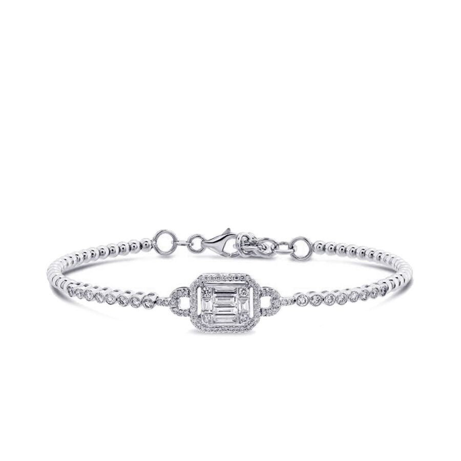 1.35 Carat Diamond Baguette Bangle