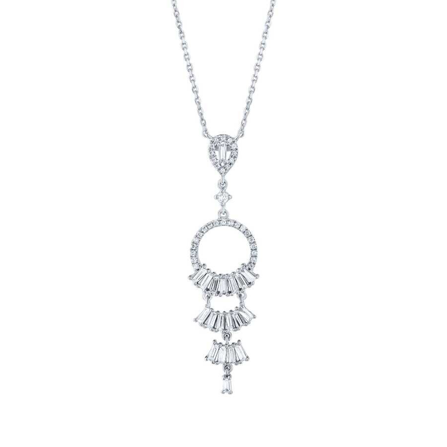 0.69 Carat Diamond Baguette Necklace