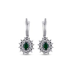 0.66 Carat Diamond Emerald Earrings