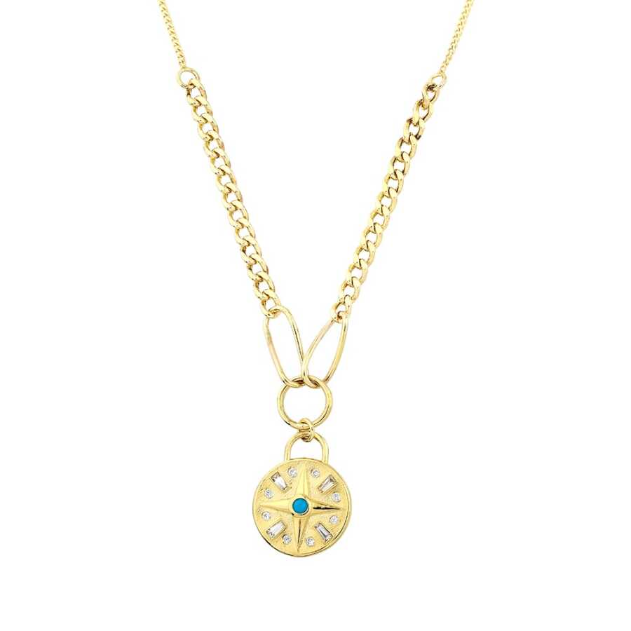 Gold Chain Compass Necklace