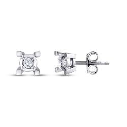 0.08 Carat Diamond Solitaire Earrings