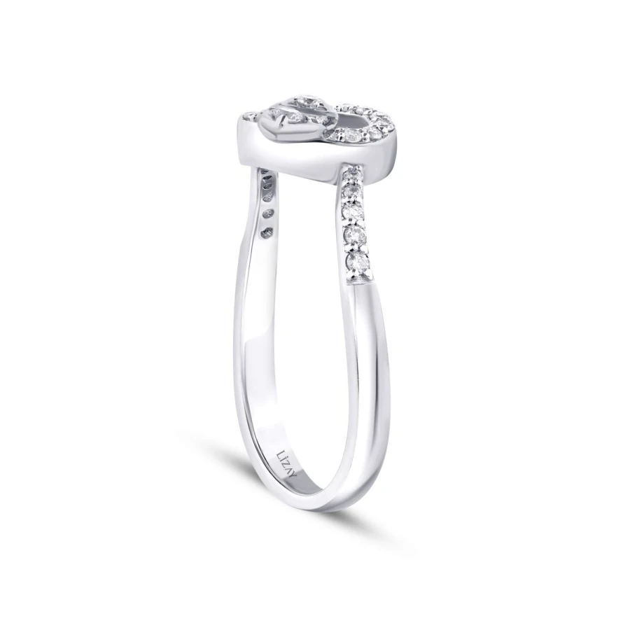 0.26 Carat Diamond Baguette Heart Ring
