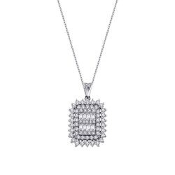 0.63 Carat Diamond Baguette Necklace