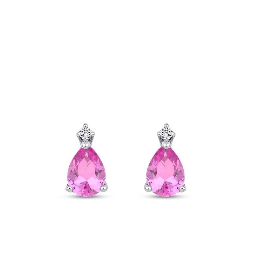 2.72 Carat Diamond Pink Sapphire Earrings