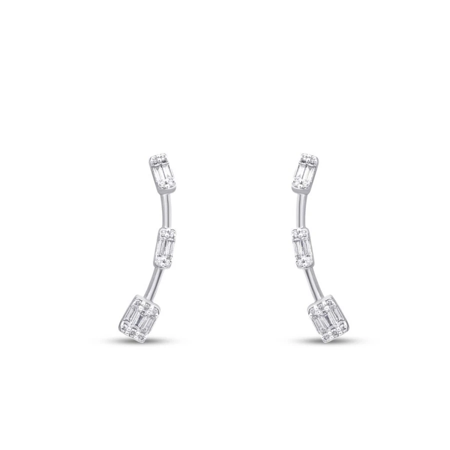 0.21  Carat Diamond Baguette Earrings