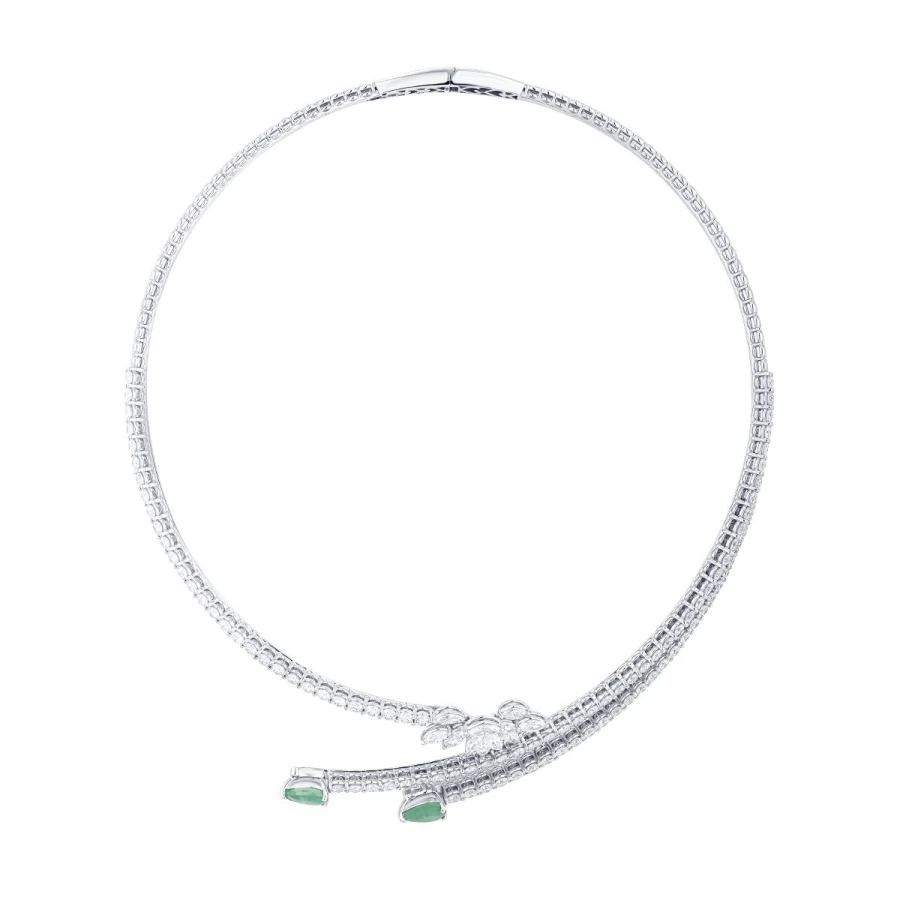 11.65 Carat Diamond Emerald Neckband