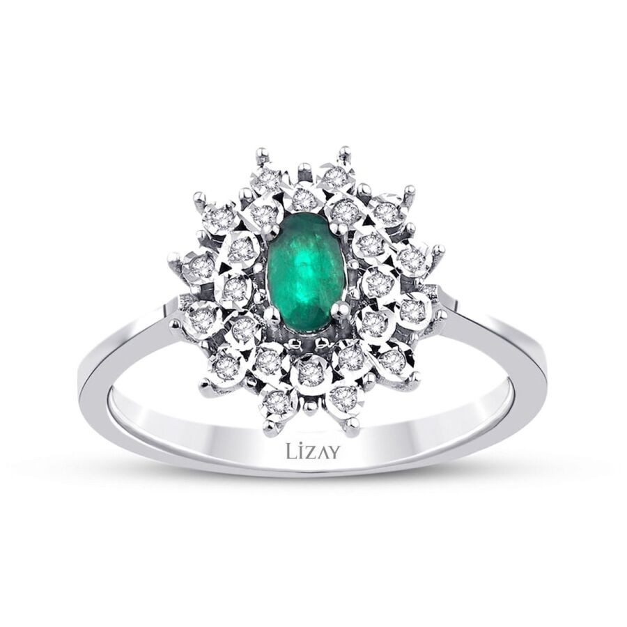 0.36 Carat Diamond Emerald Ring