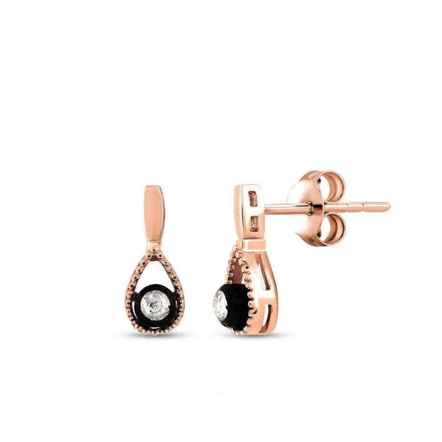 0.08 Carat Diamond Pear Earrings