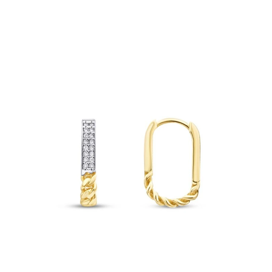 Gold Oval Chain Earrings