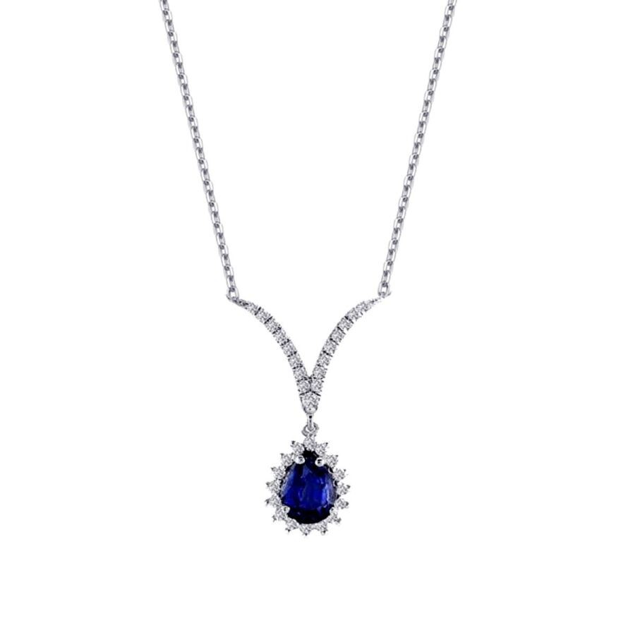 0.95 Carat Diamond Sapphire Necklace