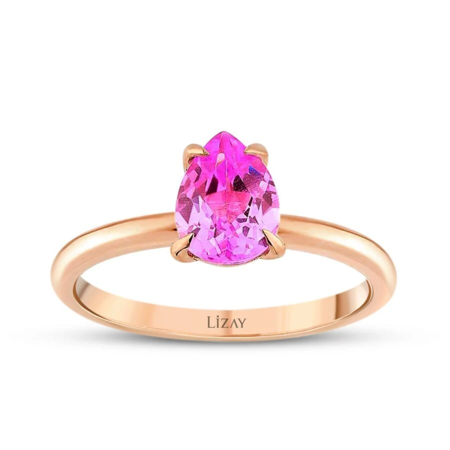 1.03 Carat Pink Sapphire Pear Ring