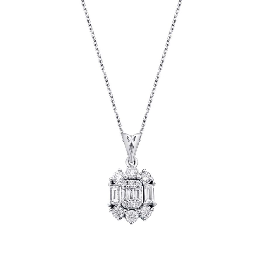 0.49 Carat Diamond Baguette Necklace