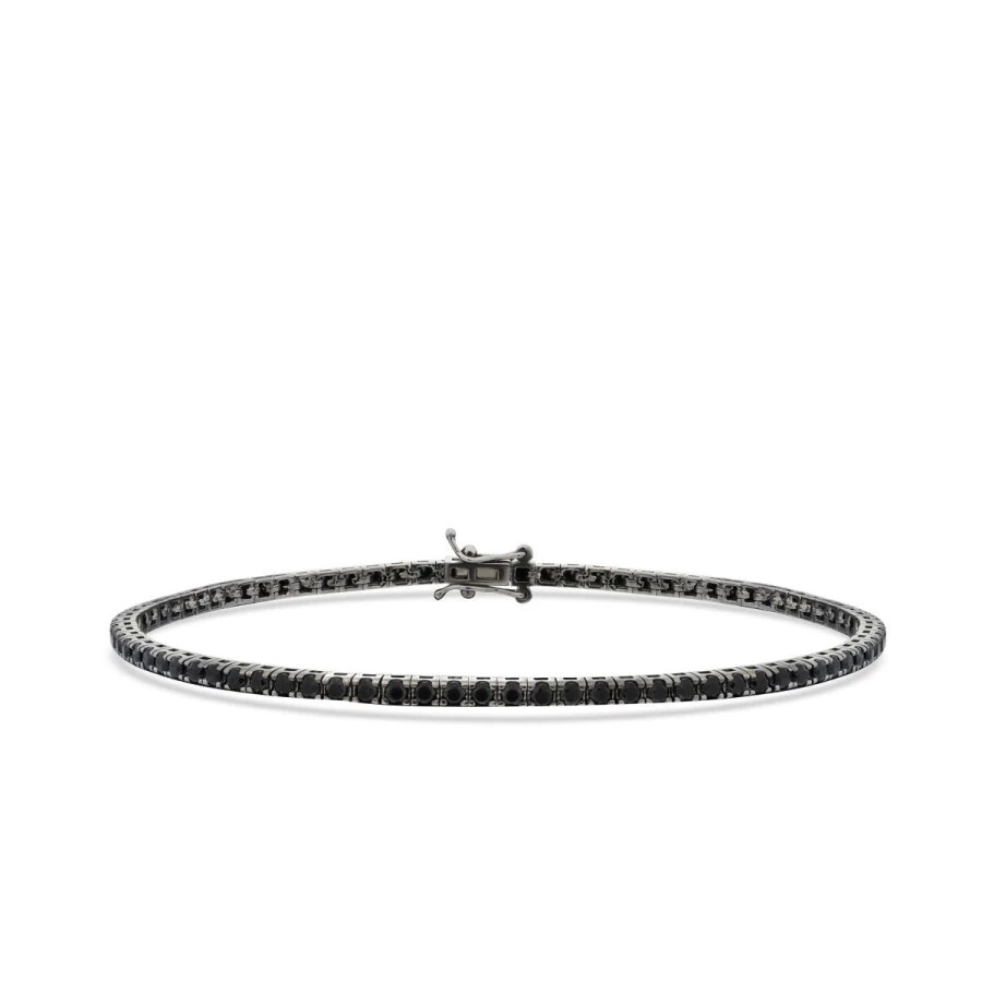 3.04 Carat Black Stone Men's Tennis Bracelet