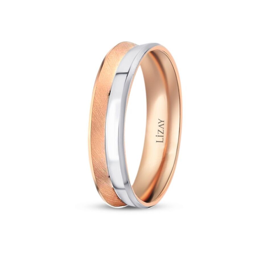 Gold Two-Tone Wedding Band
