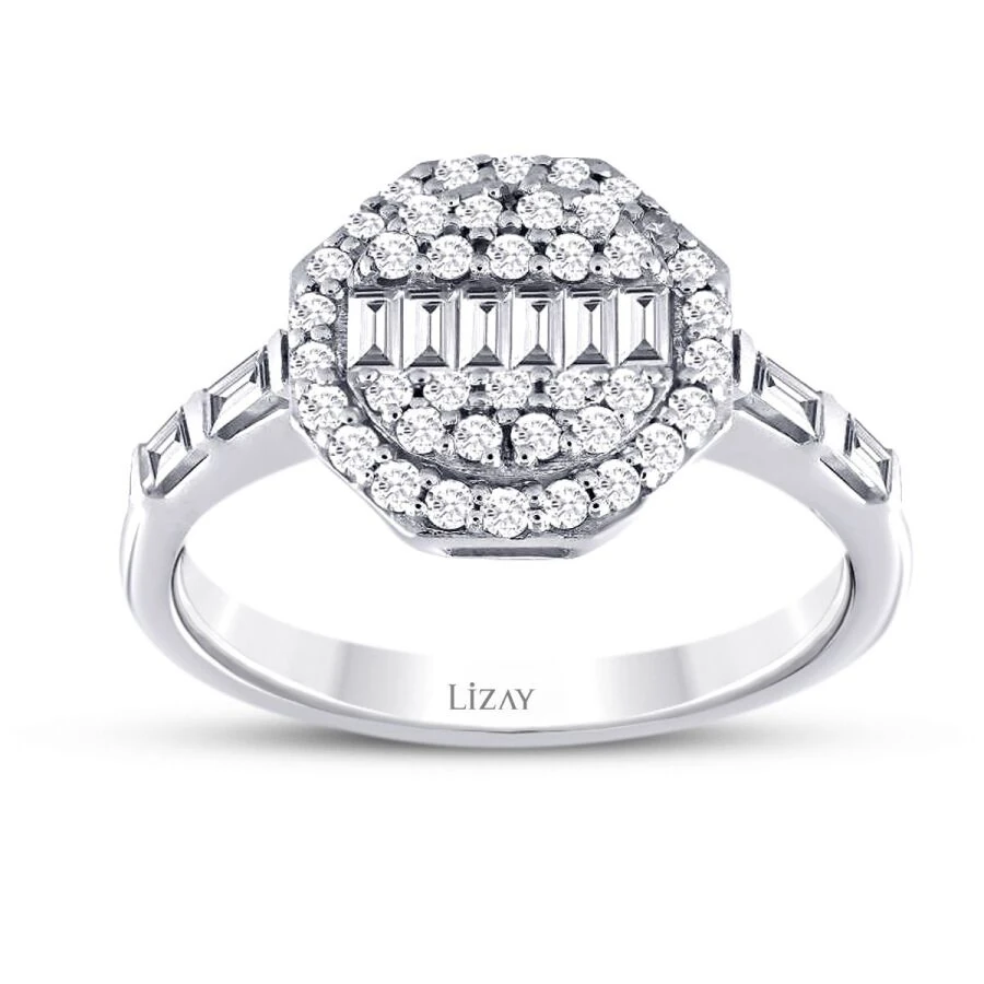 0.58 Carat Diamond Baguette Ring