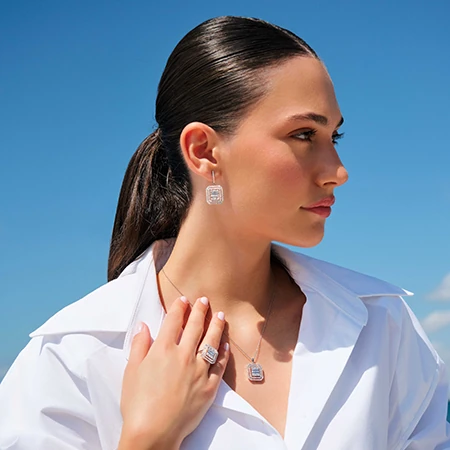 0.81 Carat Diamond Baguette Necklace