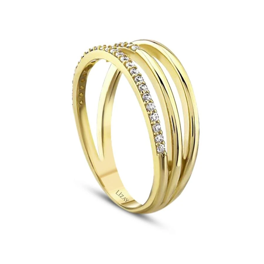 Gold Triple-Stone Ring
