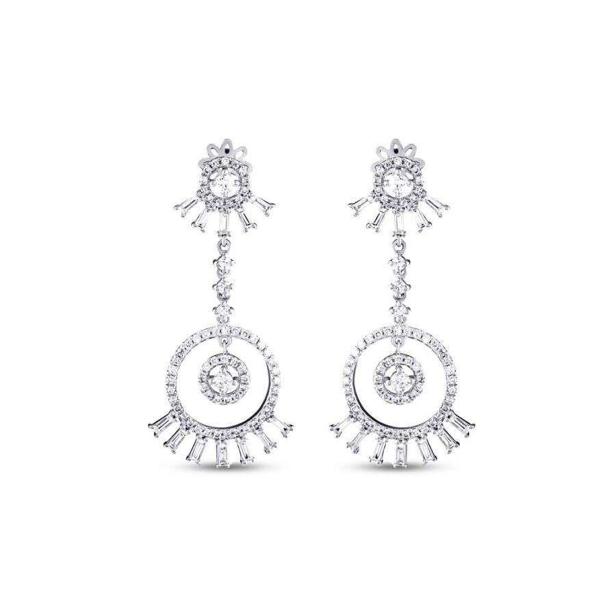 1.44 Carat Diamond Baguette Earrings