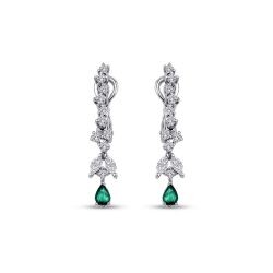 0.91 Carat Diamond Emerald Earrings