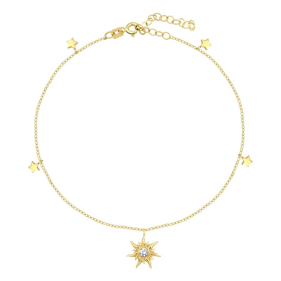 Gold Sun Star Anklet Bracelet