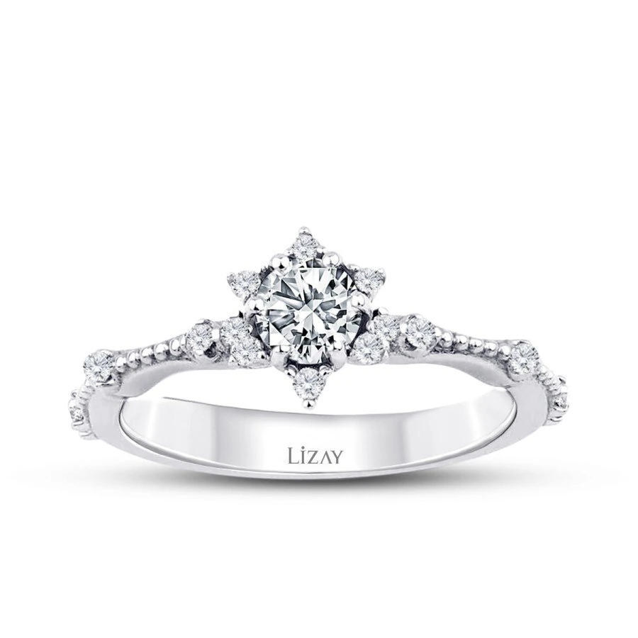 0.33 Carat Diamond Lotus Solitaire Engagement Ring