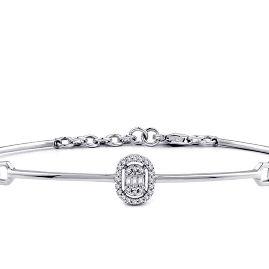 0.15 Carat Diamond Baguette Bangle