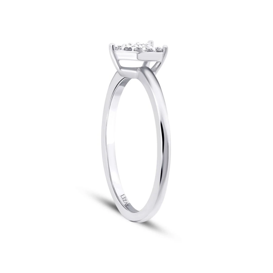 0.09 Carat Diamond White Gold Heart Ring
