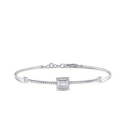 0.12 Carat Diamond Baguette Bangle