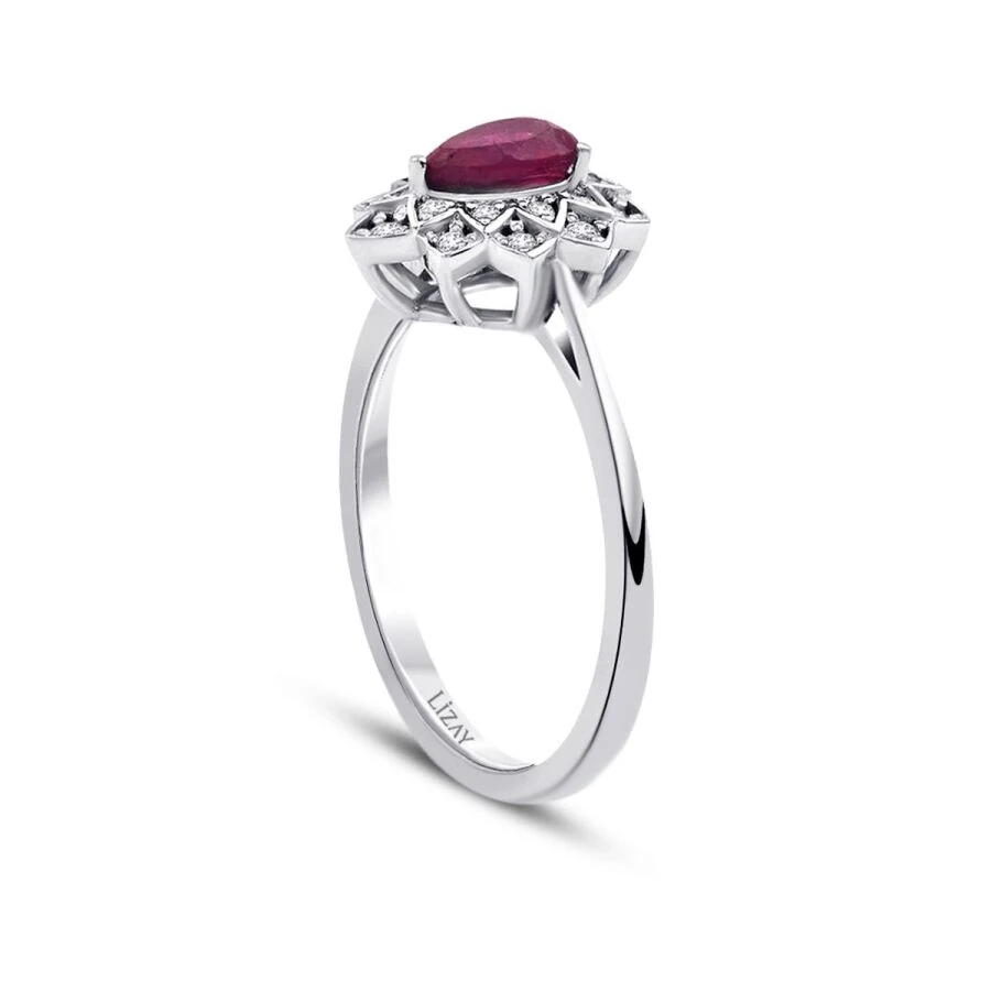 0.70 ct. Diamant Rubin Ring