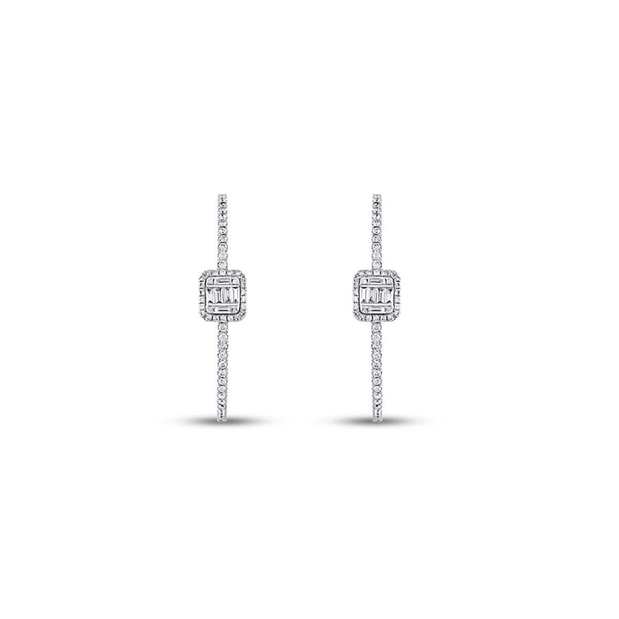 0.54 Carat Diamond Hoop Earrings