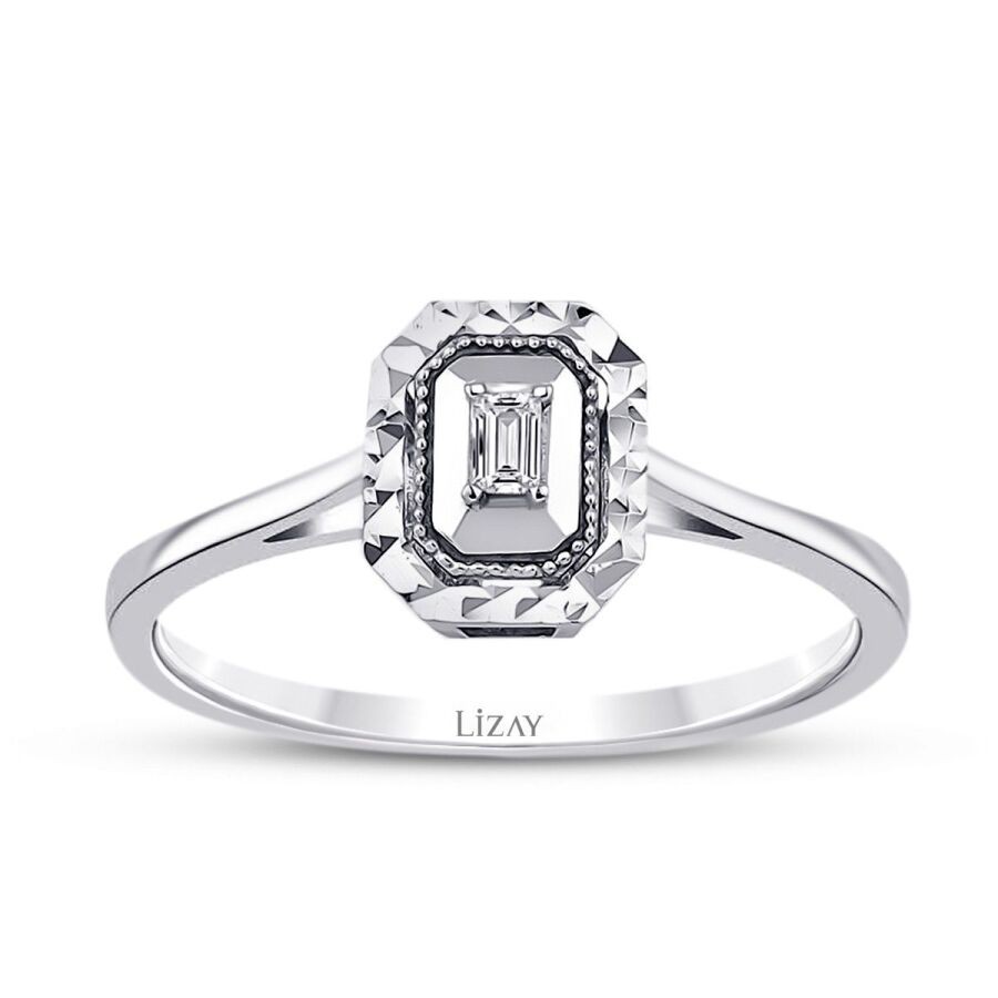 0.04 Carat Diamond Baguette Ring
