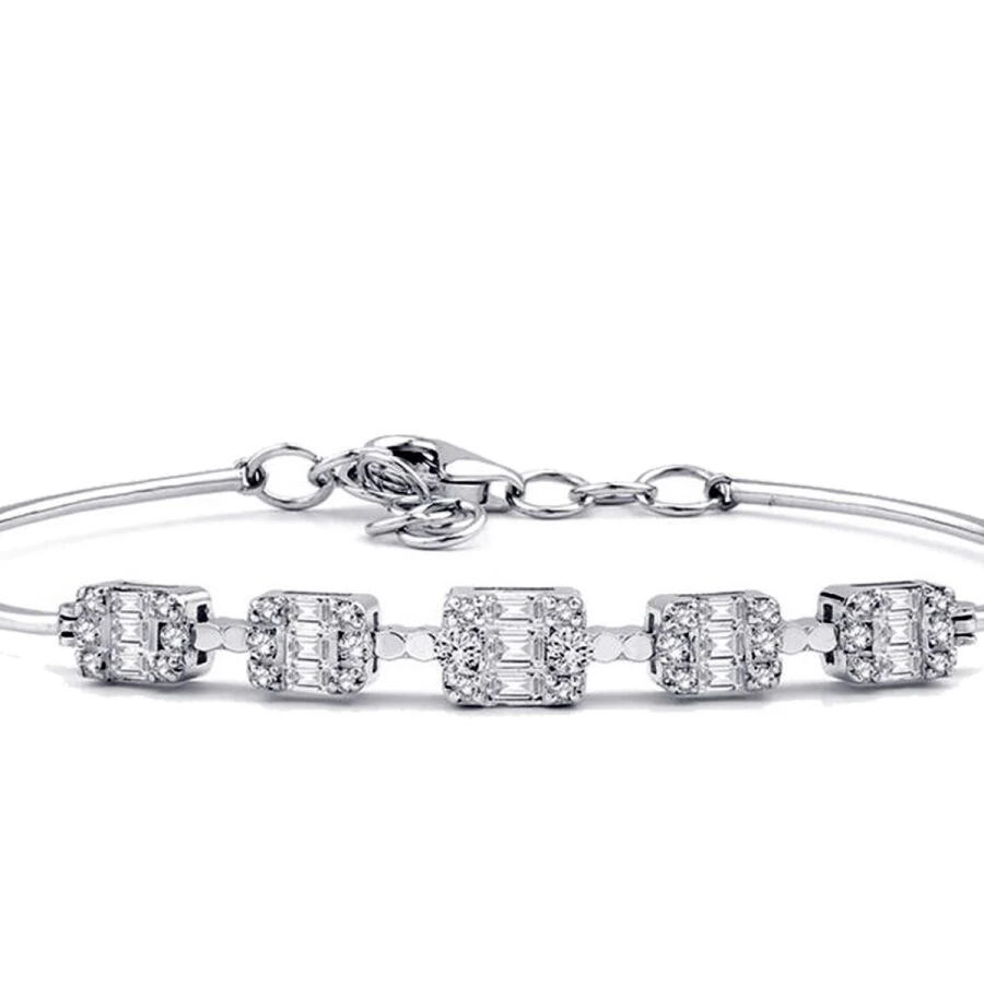 0.60 Carat Diamond Baguette Bangle