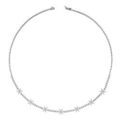 4.88 Carat Diamond Flower Necklace