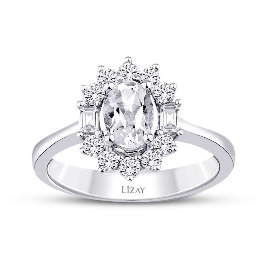 1.36 Carat Diamond White Topaz Ring