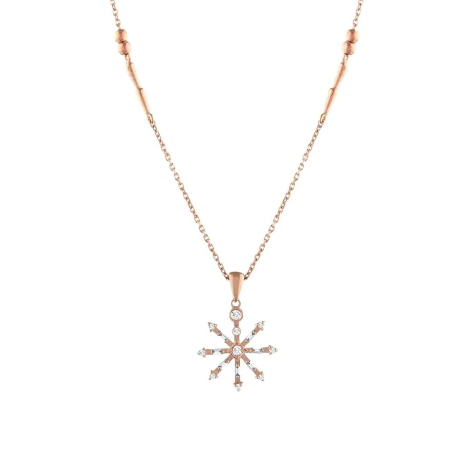 0.16 Carat Diamond Snowflake Necklace