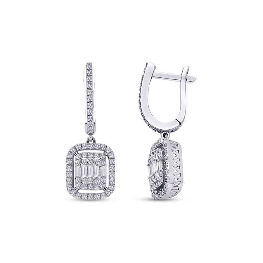 0.86 Carat Diamond Baguette Earrings