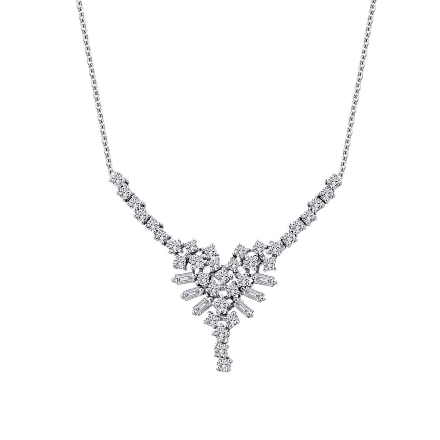 1.10 Carat Diamond Baguette Necklace