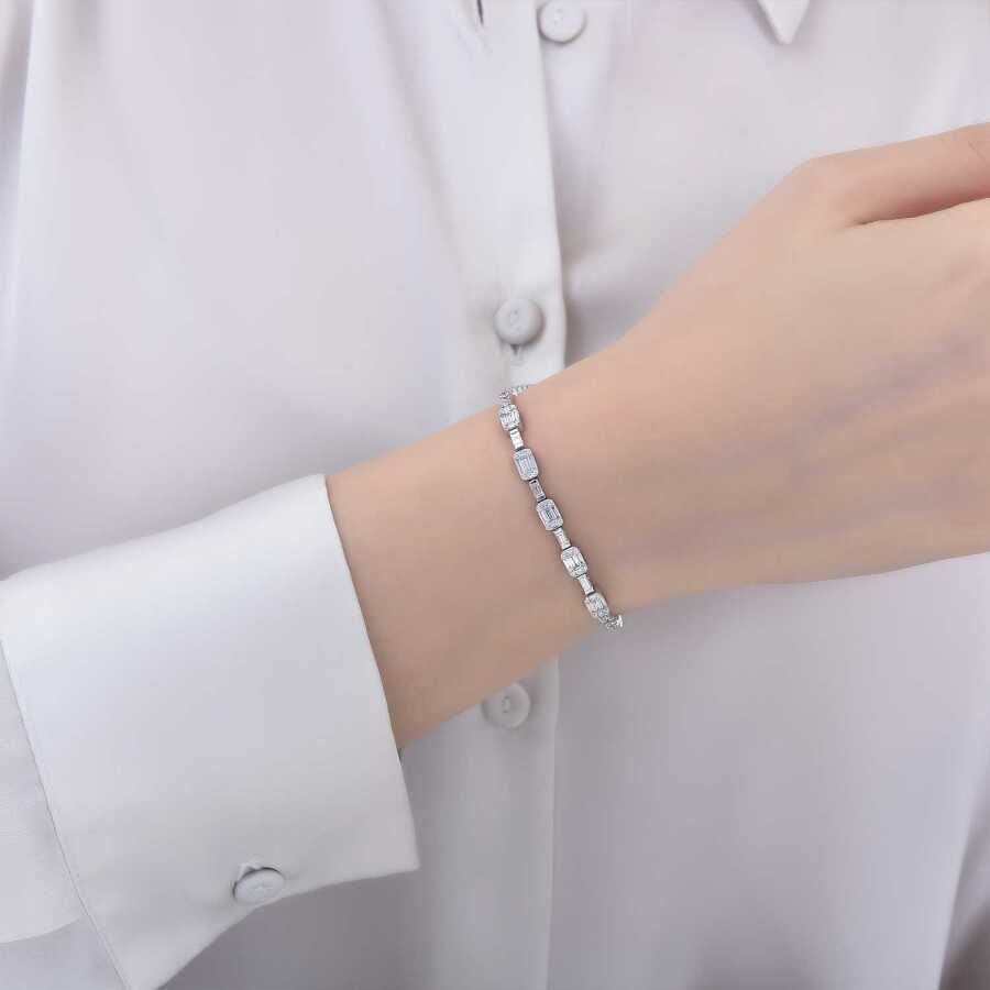 2.53 Carat Diamond Baguette Bracelet
