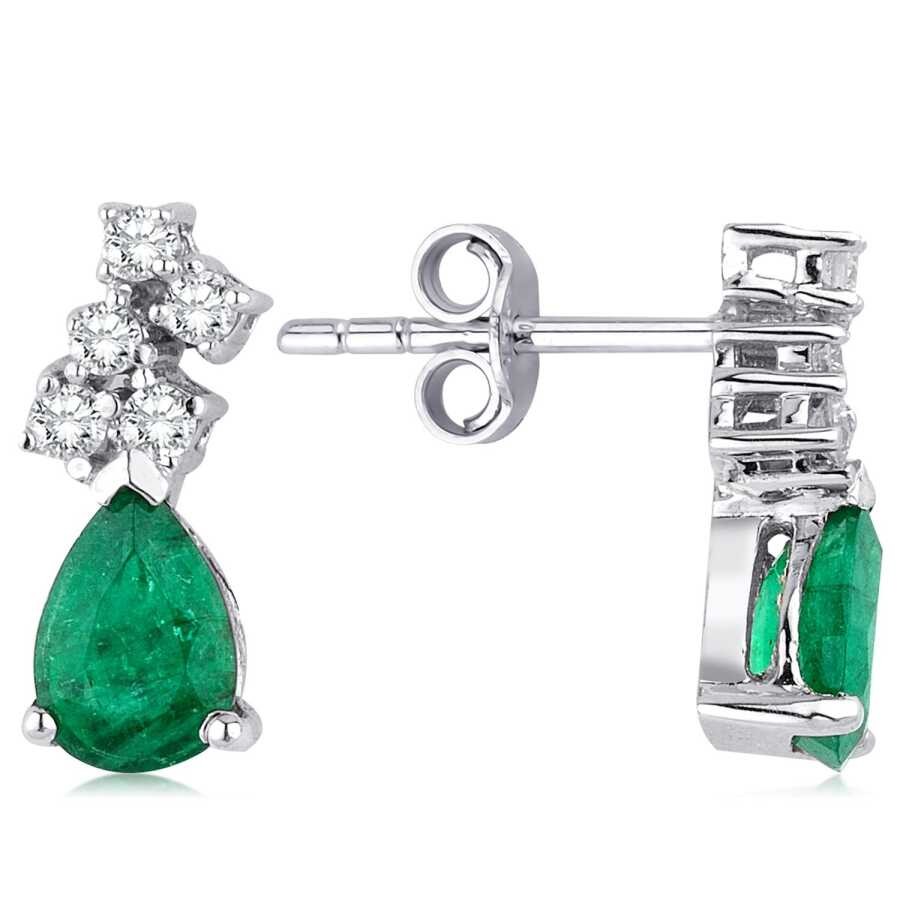 1.40 Carat Diamond Emerald Earring