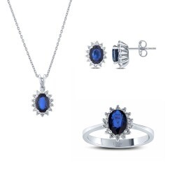 4.53 Carat Diamond Sapphire Set