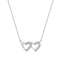 0.15 Carat Diamond Row-Heart Necklace