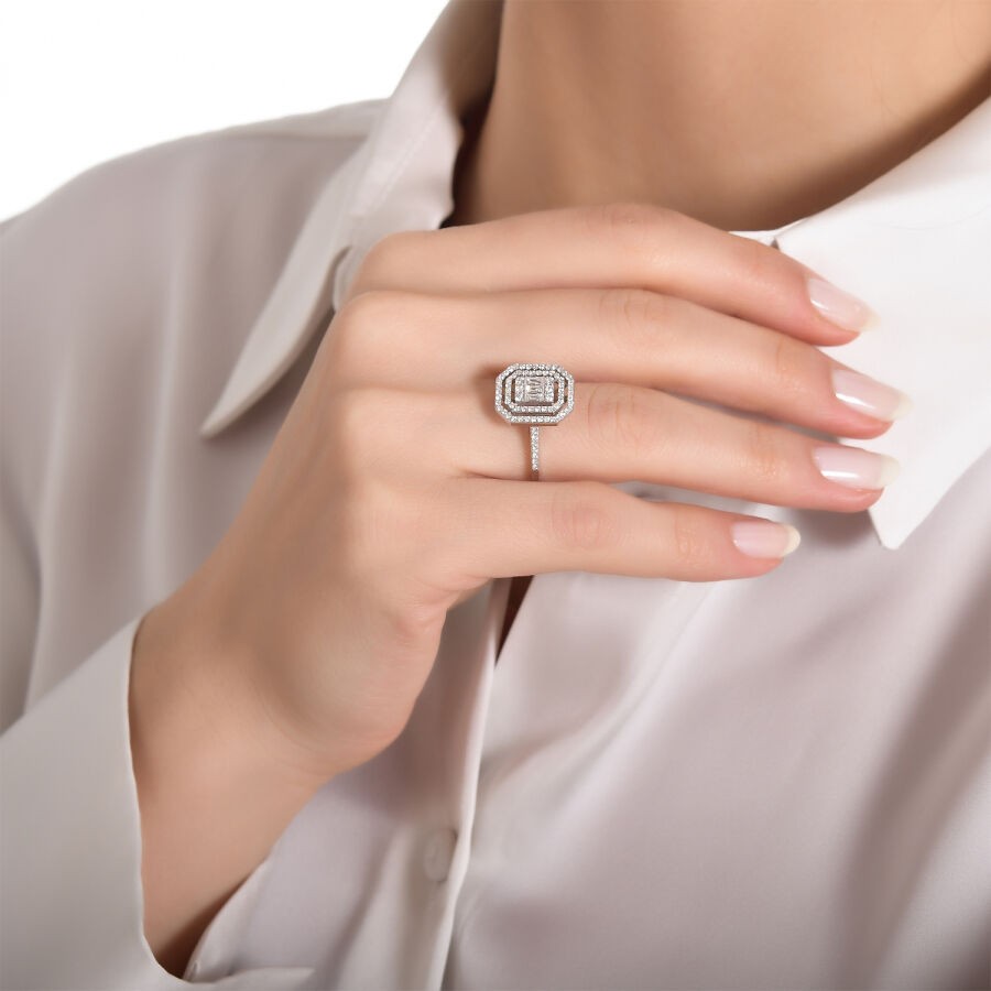 0.28 Carat Diamond Baguette Ring