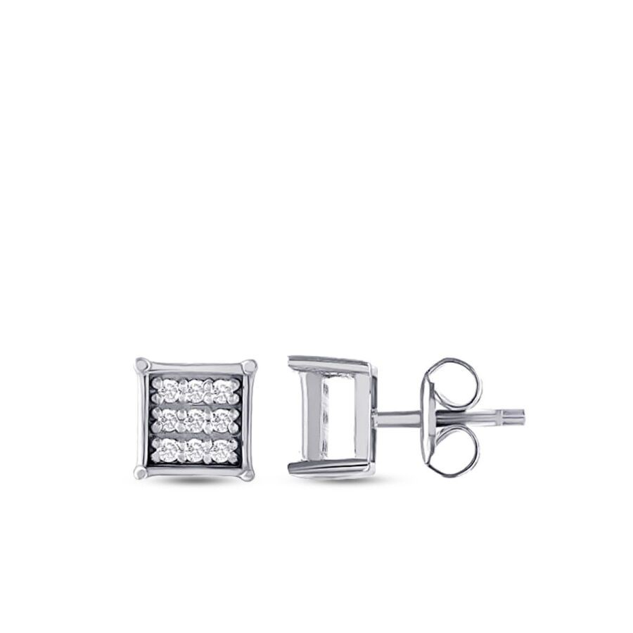 0.11 Carat Diamond Square Earrings