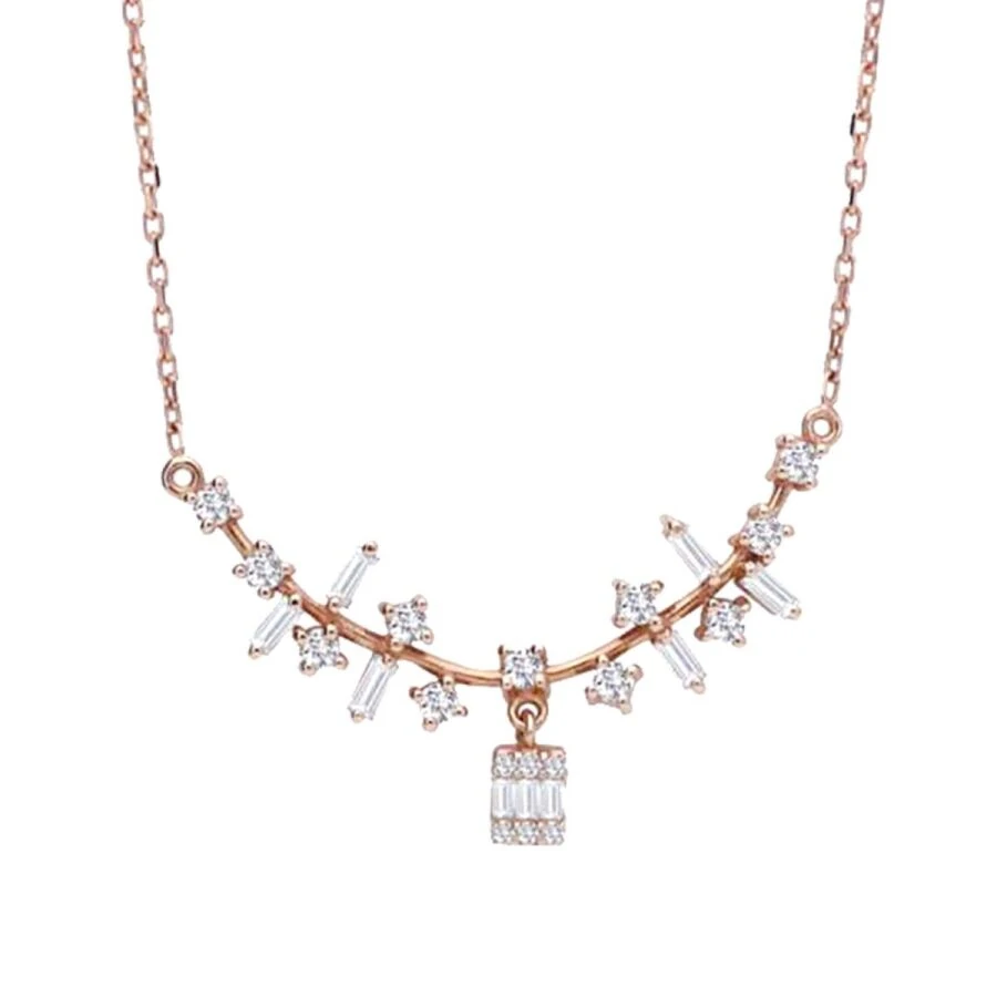 0.37 Carat Diamond Baguette Necklace