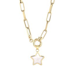 Gold Paperclip Star Necklace
