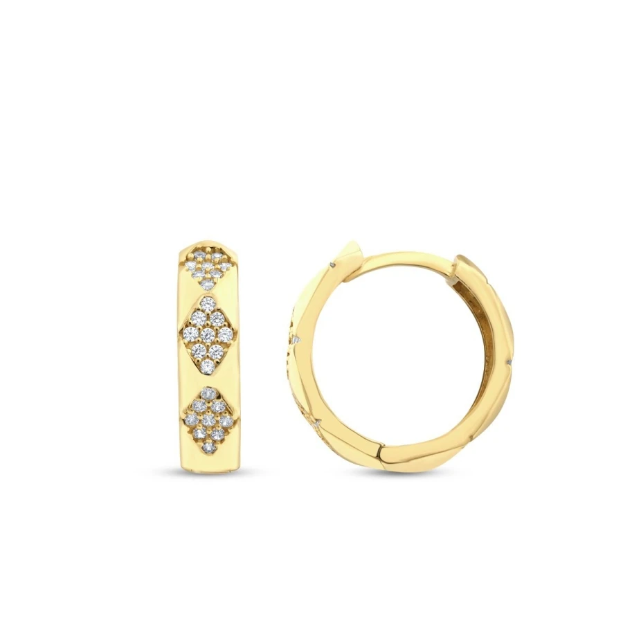 Gold Motif Hoop Earrings
