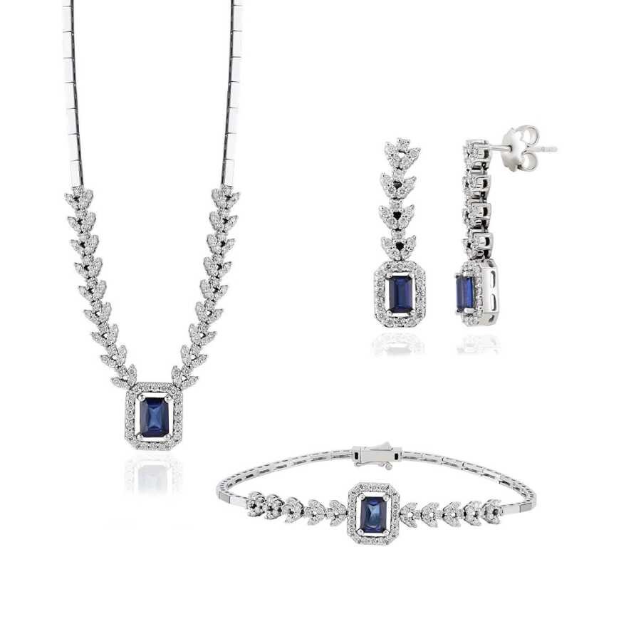 6.16 Carat Diamond Sapphire Set