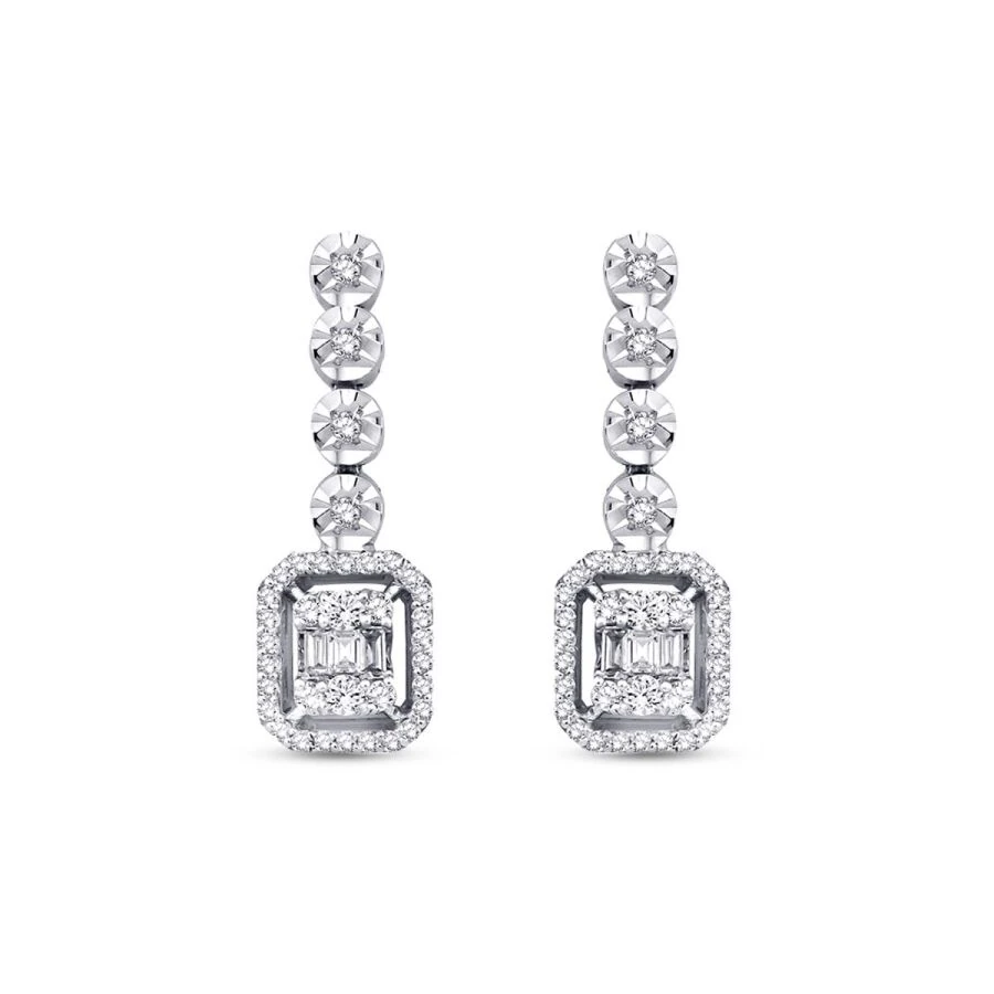 0.37 Carat Diamond Baguette Earrings