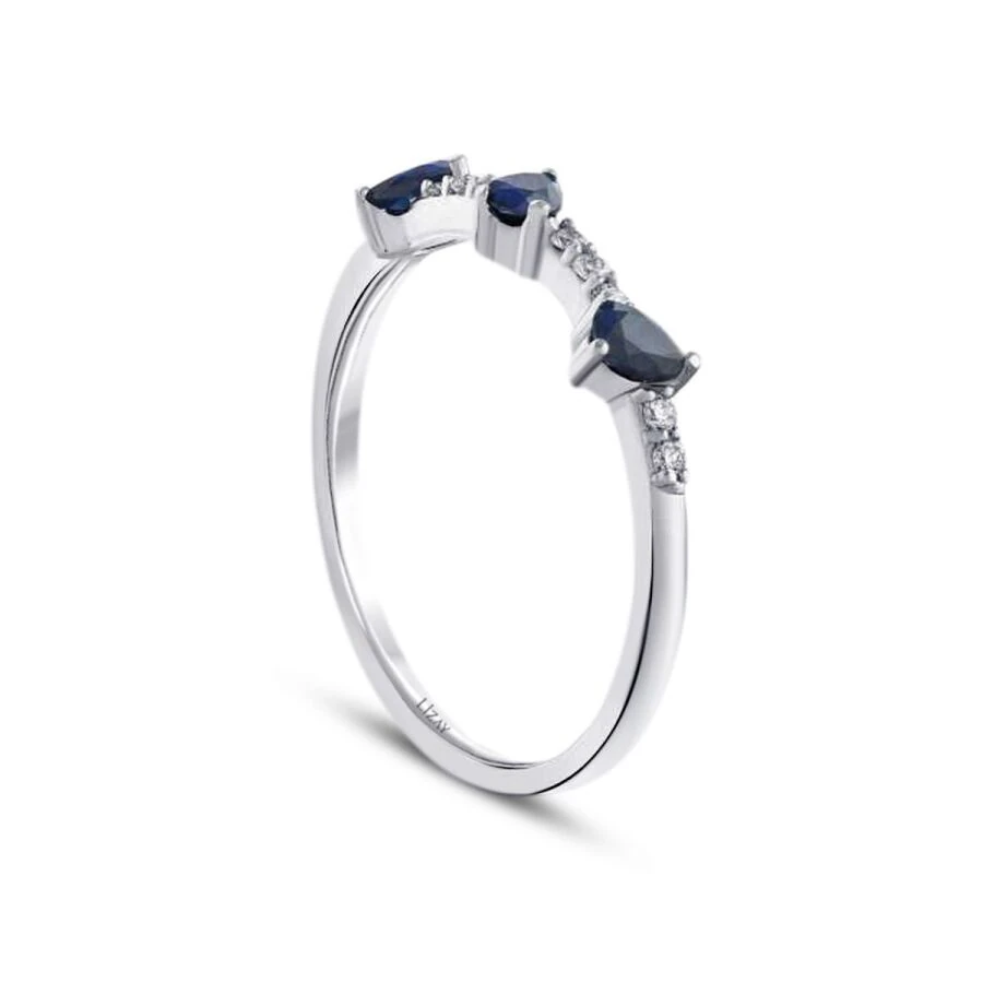 0.46 Carat Diamond Sapphire Ring