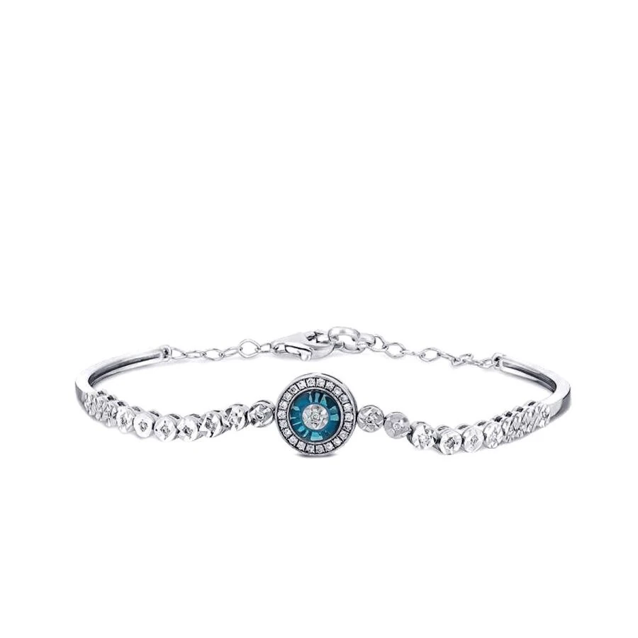 0.21 Carat Diamond Turquoise Bracelet